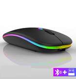 WMGW Draadloze RGB Muis - 2.4GHz / 1600DPI / Optisch / Ergonomisch / Tweehandig - Zwart