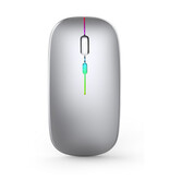 WMGW Mysz bezprzewodowa RGB — 2,4 GHz / 1600 DPI / optyczna / ergonomiczna / oburęczna — szara