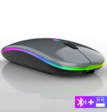 WMGW Draadloze RGB Muis - 2.4GHz / 1600DPI / Optisch / Ergonomisch / Tweehandig - Grijs