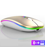 WMGW Bezprzewodowa mysz RGB — 2,4 GHz / 1600 DPI / optyczna / ergonomiczna / oburęczna — złota