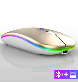 WMGW Draadloze RGB Muis - 2.4GHz / 1600DPI / Optisch / Ergonomisch / Tweehandig - Goud