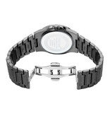 PINTIME Montre de Luxe Full Diamond pour Homme - Mouvement à Quartz en Acier Inoxydable avec Boîte de Rangement Noir