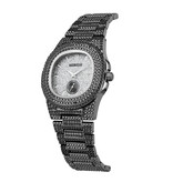 PINTIME Montre de Luxe Full Diamond pour Homme - Mouvement à Quartz en Acier Inoxydable avec Boîte de Rangement Noir