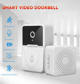 KAJIAN Campanello Wireless X3 con Telecamera e WiFi - Interfono Smart Home Security - Visione Notturna IR e Rilevamento Movimento