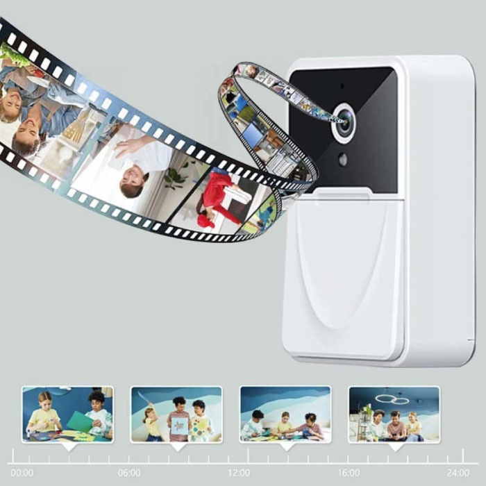 KAJIAN Timbre inalámbrico X3 con cámara y WiFi - Intercomunicador Smart Home Security - Visión nocturna por infrarrojos y detección de movimiento