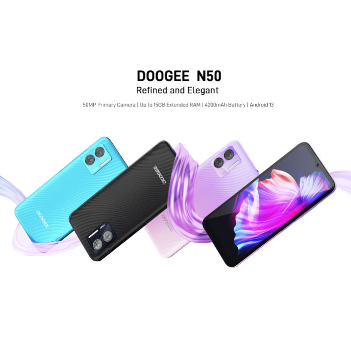 Doogee N50 Android Mobile Phone 8Gb + 128Gb + Expandable Ram Option: 50MP  Camera