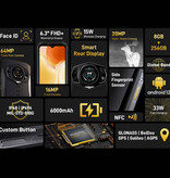 Doogee S41 Smartphone Outdoor Nero - Quad Core - 3 GB di RAM - 16 GB di memoria - Fotocamera da 13 MP - Batteria da 6300 mAh - Copy