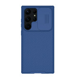 Nillkin Coque Samsung Galaxy S23 Ultra CamShield avec Glissière d'Appareil Photo - Coque Antichoc Bleu