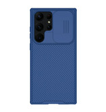 Nillkin Samsung Galaxy S23 Ultra CamShield Hoesje met Camera Slide - Shockproof Case Cover Blauw