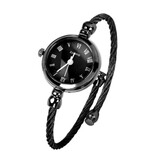 Stuff Certified® Montre Vintage pour Femme - Montre-Bracelet à Quartz de Luxe Noir