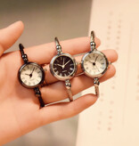Stuff Certified® Reloj Vintage para Mujer - Reloj de Pulsera de Cuarzo de Lujo Negro