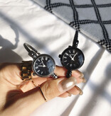 Stuff Certified® Reloj Vintage para Mujer - Reloj de Pulsera de Cuarzo de Lujo Negro