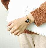 Stuff Certified® Vintage-Uhr für Damen – Luxus-Quarz-Armbanduhr Schwarz
