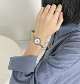 Stuff Certified® Montre Vintage pour Femme - Montre-Bracelet à Quartz de Luxe Noir