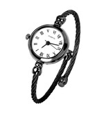 Stuff Certified® Montre Vintage pour Femme - Montre-Bracelet à Quartz de Luxe Noir