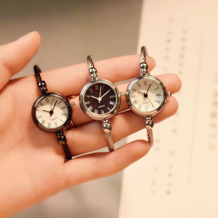 Stuff Certified® Vintage Horloge voor Dames - Luxe Kwarts Polshorloge Zilver