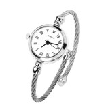 Stuff Certified® Montre Vintage pour Femme - Montre-Bracelet à Quartz de Luxe Argent