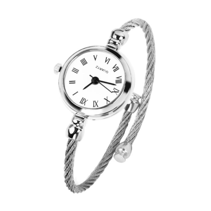 Montre Vintage pour Femme - Montre-Bracelet à Quartz de Luxe Argent