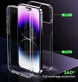 Stuff Certified® Funda de silicona transparente 360° de cuerpo completo para iPhone 14 Pro