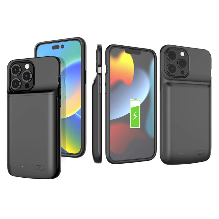 Stuff Certified® iPhone 12 Powercase 10 000 mAh Etui Powerbank Ładowarka Etui na baterie Czarne - Copy