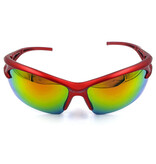OULAIOI Polarisierte Ski-Sonnenbrille – Sport-Skibrille in den Farben Rot