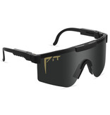 PIT VIPER Gepolariseerde Zonnebril - Fiets Ski Sport Bril Shades UV400 Zwart