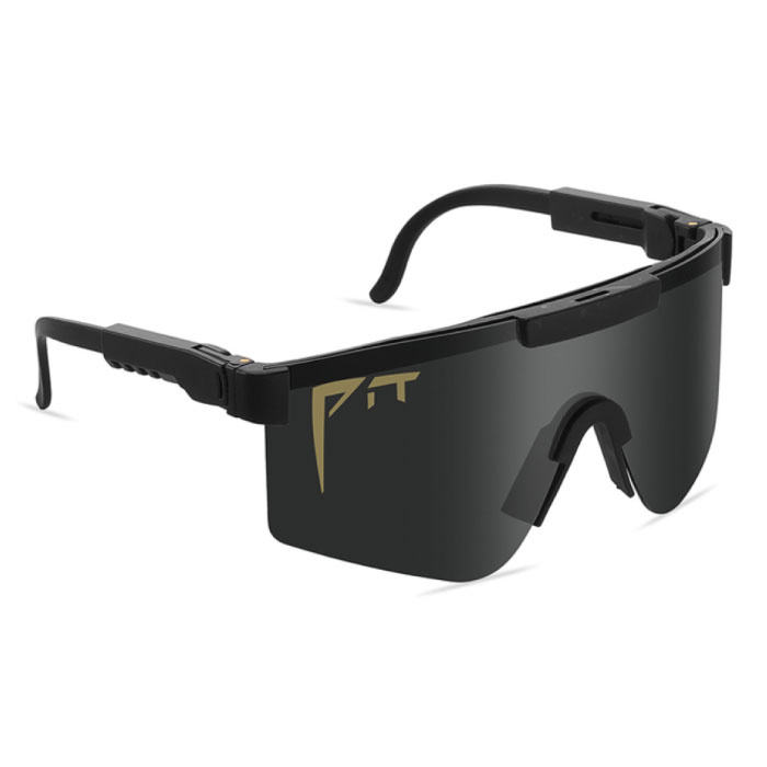 PIT VIPER Gepolariseerde Zonnebril - Fiets Ski Sport Bril Shades UV400 Zwart