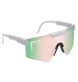 PIT VIPER Occhiali da sole polarizzati - Occhiali sportivi da sci per biciclette Tonalità UV400 verde rosa