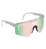 PIT VIPER Polarisierte Sonnenbrille – Fahrrad-Ski-Sportbrille, UV400, grün, rosa