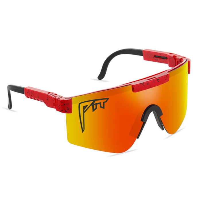 Occhiali da sole polarizzati - Occhiali sportivi da sci per biciclette Shades UV400 Rosso arancione