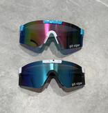 PIT VIPER Polarisierte Sonnenbrille – Fahrrad-Ski-Sportbrille, UV400, Grau, Blau