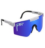 PIT VIPER Gepolariseerde Zonnebril - Fiets Ski Sport Bril Shades UV400 Grijs Blauw