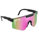 PIT VIPER Gepolariseerde Zonnebril - Fiets Ski Sport Bril Shades UV400 Roze Groen