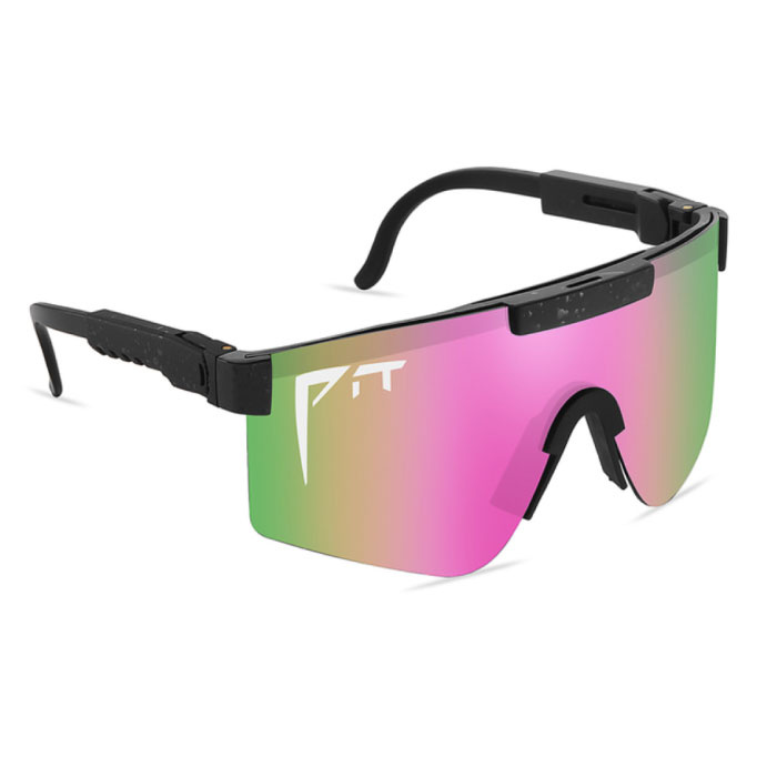 PIT VIPER Polarisierte Sonnenbrille – Fahrrad-Ski-Sportbrille, UV400, rosa, grün