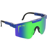 PIT VIPER Lunettes de soleil polarisées - Bicycle Ski Sport Lunettes Shades UV400 Bleu Vert