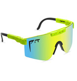 PIT VIPER Gepolariseerde Zonnebril - Fiets Ski Sport Bril Shades UV400 Groen Geel Blauw