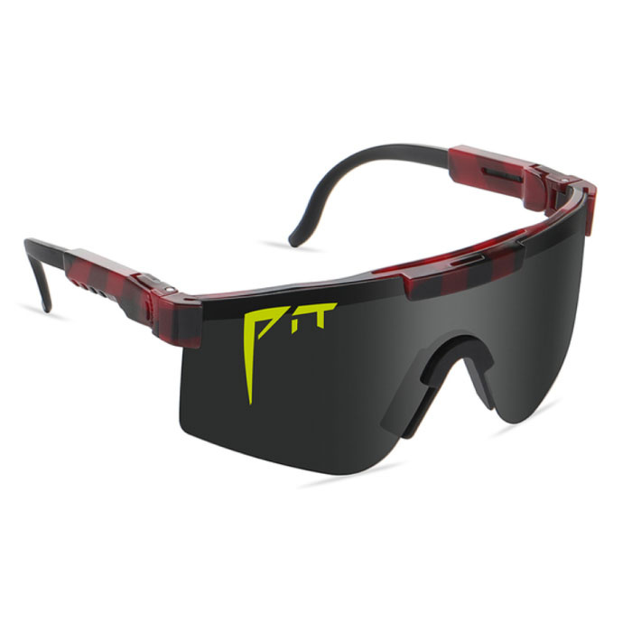 Gafas de sol polarizadas - Gafas de deporte de esquí de bicicleta Sombras UV400 Rojo Negro
