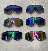 PIT VIPER Occhiali da sole polarizzati - Occhiali sportivi da sci per biciclette Tonalità UV400 Bianco Rosa Verde