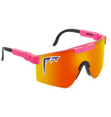 PIT VIPER Gepolariseerde Zonnebril - Fiets Ski Sport Bril Shades UV400 Roze Oranje