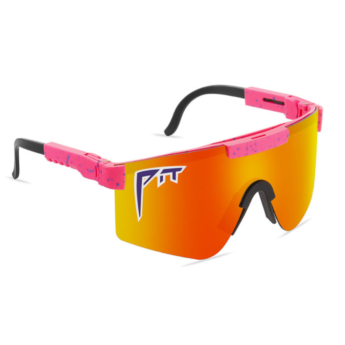 Occhiali da sole polarizzati - Occhiali sportivi da sci per biciclette Shades UV400 Pink Orange