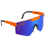 PIT VIPER Polarisierte Sonnenbrille – Fahrrad-Ski-Sportbrille, UV400, Orange, Blau