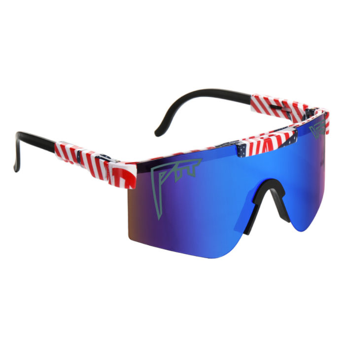 Occhiali da sole polarizzati - Occhiali sportivi da sci per biciclette Tonalità UV400 Rosso Bianco Blu