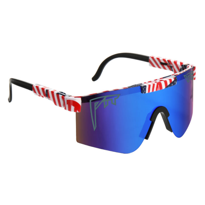 Polarized Sunglasses - Bicycle Ski Sports Glasses Shades UV400 Red White Blue