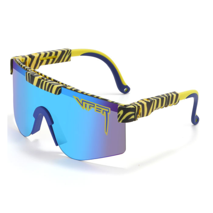 Polarisierte Sonnenbrille – Fahrrad-Ski-Sportbrille mit UV400-Tigerblau