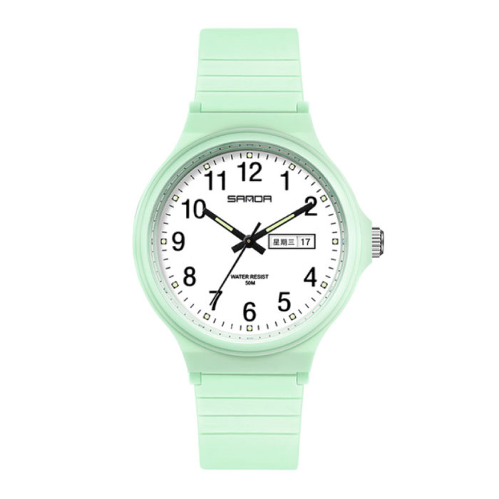 Minimalist Watch for Women - Waterproof Glow in the Dark Movement Green