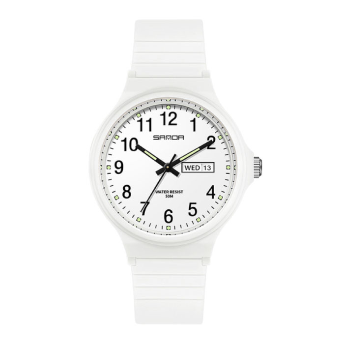 Minimalist Watch for Women - Waterproof Glow in the Dark Movement White