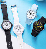 SAMDA Minimalist Watch for Women - Waterproof Glow in the Dark Movement Black White