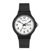 SAMDA Minimalist Watch for Women - Waterproof Glow in the Dark Movement Black White