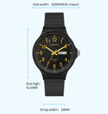 SAMDA Minimalist Watch for Women - Waterproof Glow in the Dark Movement Black Gold