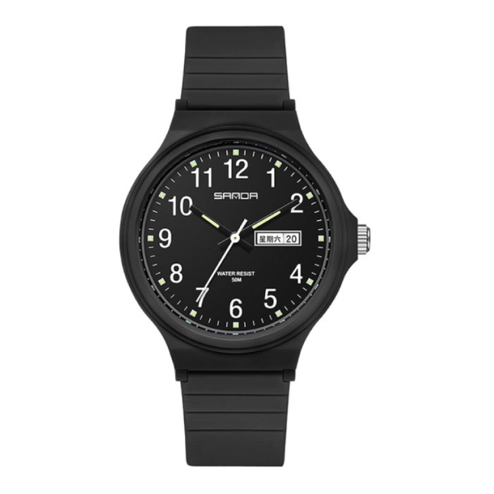 Montre Minimaliste pour Femme - Étanche Glow in the Dark Mouvement Noir Or